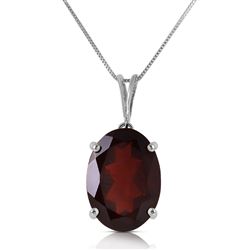 ALARRI 6 CTW 14K Solid White Gold Necklace Oval Garnet