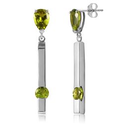 ALARRI 4.25 Carat 14K Solid White Gold Indestructible Peridot Earrings