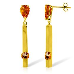 ALARRI 4.25 Carat 14K Solid Gold Bar Citrine Drop Earrings