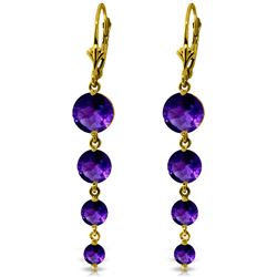 ALARRI 7.8 Carat 14K Solid Gold Drizzle Amethyst Earrings