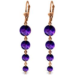 ALARRI 14K Solid Rose Gold Chandelier Earrings w/ Natural Amethysts