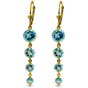 ALARRI 7.8 Carat 14K Solid Gold Drizzle Blue Topaz Earrings