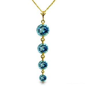 ALARRI 3.9 Carat 14K Solid Gold Happy Dreams Blue Topaz Necklace