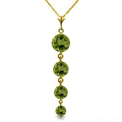 ALARRI 3.9 Carat 14K Solid Gold Crossing The Bar Peridot Necklace