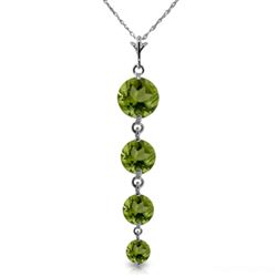 ALARRI 3.9 Carat 14K Solid White Gold Partake Peridot Necklace