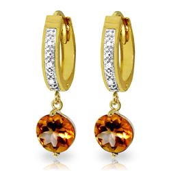 ALARRI 2.53 CTW 14K Solid Gold Organza Citrine Diamond Earrings