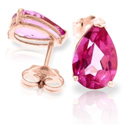 ALARRI 3.15 CTW 14K Solid Rose Gold Allure Pink Topaz Stud Earrings