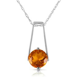 ALARRI 1.45 Carat 14K Solid White Gold Smooth Love Citrine Necklace