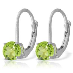 ALARRI 1.2 Carat 14K Solid White Gold Wet Grass Peridot Earrings