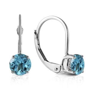 ALARRI 1.2 Carat 14K Solid White Gold Pay Attention Blue Topaz Earrings
