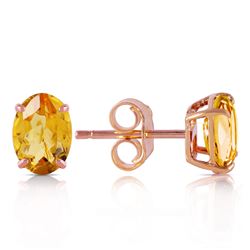 ALARRI 1.8 Carat 14K Solid Rose Gold Panache Citrine Stud Earrings