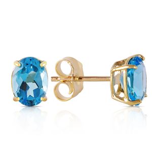 ALARRI 1.8 CTW 14K Solid Gold Will Sing For You Blue Topaz Earrings