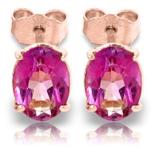 ALARRI 1.8 CTW 14K Solid Rose Gold Panache Pink Topaz Stud Earrings