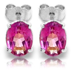 ALARRI 1.8 CTW 14K Solid White Gold Ah Those Eyes Pink Topaz Earrings