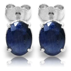 ALARRI 2 Carat 14K Solid White Gold Stud Earrings Natural Sapphire