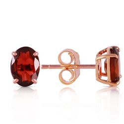 ALARRI 1.8 Carat 14K Solid Rose Gold Panache Garnet Stud Earrings