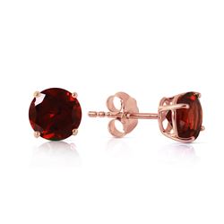 ALARRI 0.95 CTW 14K Solid Rose Gold Petite Garnet Stud Earrings