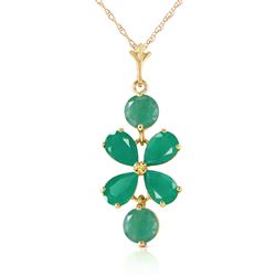 ALARRI 3.15 Carat 14K Solid Gold Spring Overflow Emerald Necklace