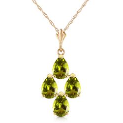 ALARRI 2.25 Carat 14K Solid Gold Aurora Leigh Peridot Necklace