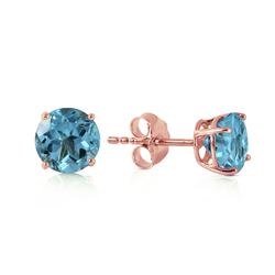 ALARRI 0.95 CTW 14K Solid Rose Gold Petite Blue Topaz Stud Earrings