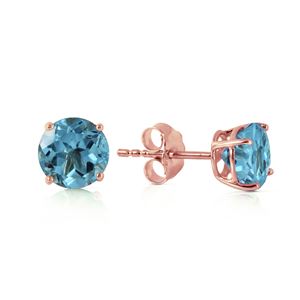 ALARRI 0.95 CTW 14K Solid Rose Gold Petite Blue Topaz Stud Earrings