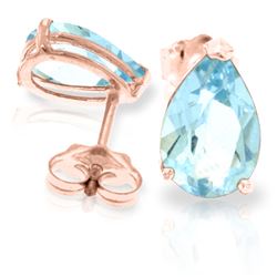 ALARRI 3.15 CTW 14K Solid Rose Gold Allure Aquamarine Stud Earrings