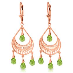 ALARRI 6.75 CTW 14K Solid Rose Gold Filigree Peridot Earrings