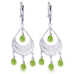 ALARRI 6.75 Carat 14K Solid White Gold Lime Daiquiri Peridot Earrings