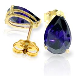 ALARRI 3 CTW 14K Solid Gold Last Lady Standing Sapphire Earrings