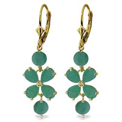 ALARRI 5.32 Carat 14K Solid Gold Chandelier Earrings Natural Emerald