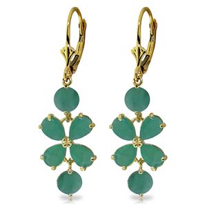 ALARRI 5.32 Carat 14K Solid Gold Chandelier Earrings Natural Emerald