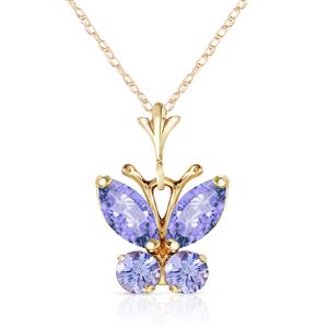 ALARRI 0.6 Carat 14K Solid Gold Butterfly Necklace Tanzanite