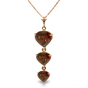 ALARRI 14K Solid Rose Gold Necklace w/ Natural Garnets