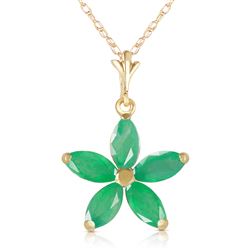 ALARRI 1.4 Carat 14K Solid Gold Lulu Emerald Necklace