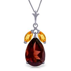 ALARRI 6.5 CTW 14K Solid White Gold Read My Lips Garnet Citrine Necklace