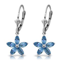 ALARRI 2.8 Carat 14K Solid White Gold Exotica Blue Topaz Earrings