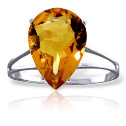 ALARRI 5 Carat 14K Solid White Gold Licks Of Love Citrine Ring