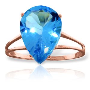 ALARRI 5 Carat 14K Solid Rose Gold Sensuality Blue Topaz Ring