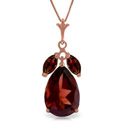 ALARRI 14K Solid Rose Gold Necklace w/ Natural Garnets