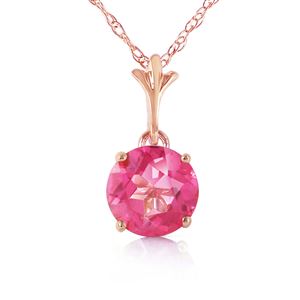 ALARRI 1.15 CTW 14K Solid Rose Gold Single Round Pink Topaz Necklace