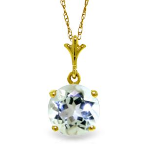 ALARRI 1.15 Carat 14K Solid Gold Affectionate Aquamarine Necklace