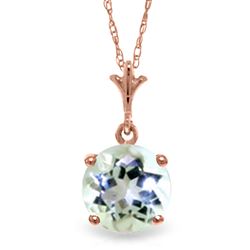 ALARRI 14K Solid Rose Gold Necklace w/ Natural Aquamarine