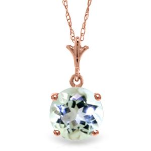 ALARRI 14K Solid Rose Gold Necklace w/ Natural Aquamarine