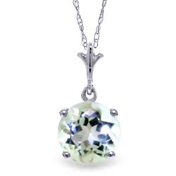 ALARRI 1.15 CTW 14K Solid White Gold Solutions Aquamarine Necklace