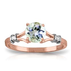 ALARRI 1.02 Carat 14K Solid Rose Gold Cathy Aquamarine Diamond Ring