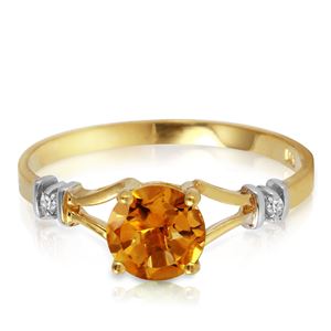 ALARRI 1.02 CTW 14K Solid Gold Tremendously Lovely Citrine Diamond Ring
