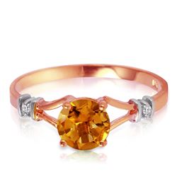 ALARRI 1.02 Carat 14K Solid Rose Gold Cathy Citrinediamond Ring