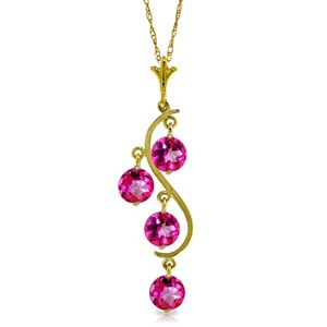 ALARRI 2.25 Carat 14K Solid Gold Depth Pink Topaz Necklace