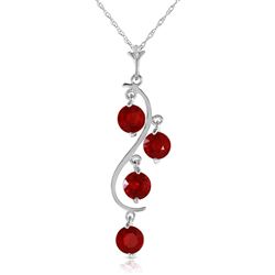 ALARRI 2 Carat 14K Solid White Gold Perks Of Love Ruby Necklace