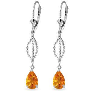 ALARRI 3 Carat 14K Solid White Gold Willing To Help Citrine Earrings